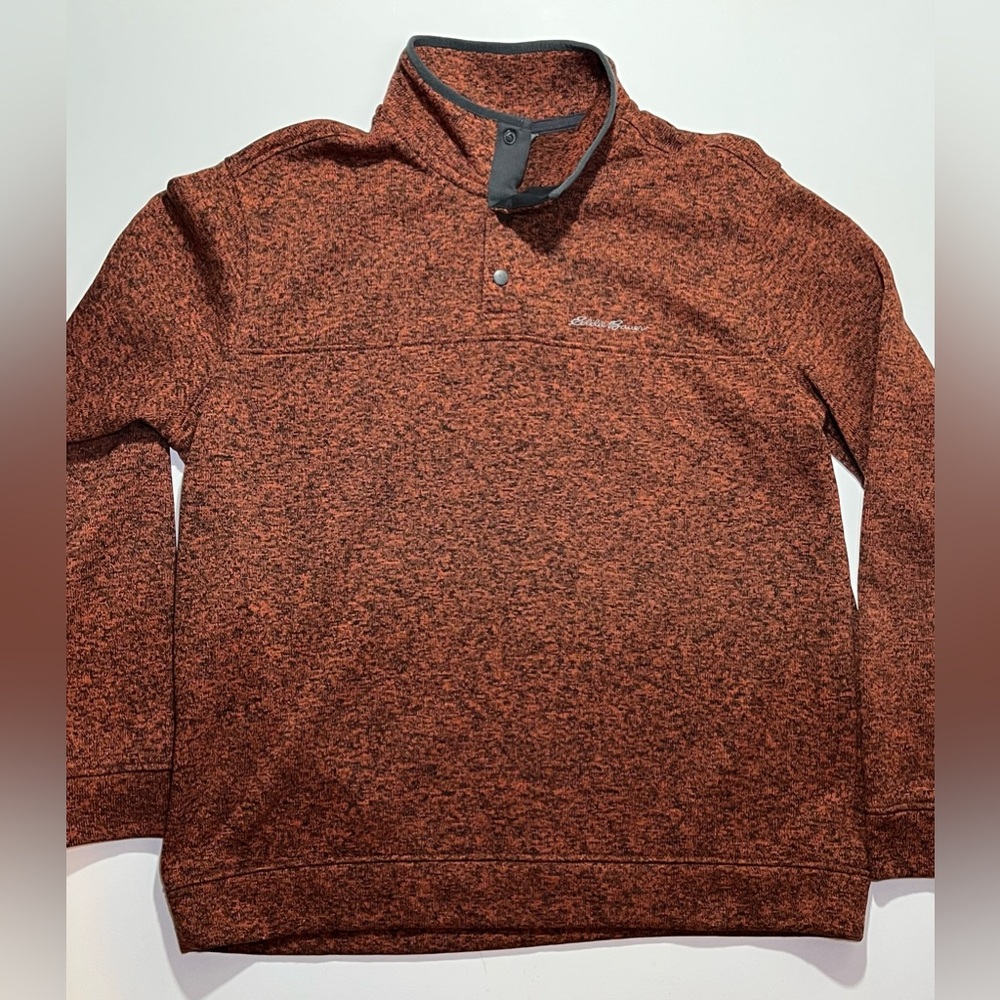 Men’s Eddie Bauer Radiator 1/4 Snap Fleece Pullover Sweater, XXL, Burnt Orange